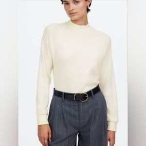 Madewell Waffle Knit Long Sleeve Crewneck Tee In Winter White